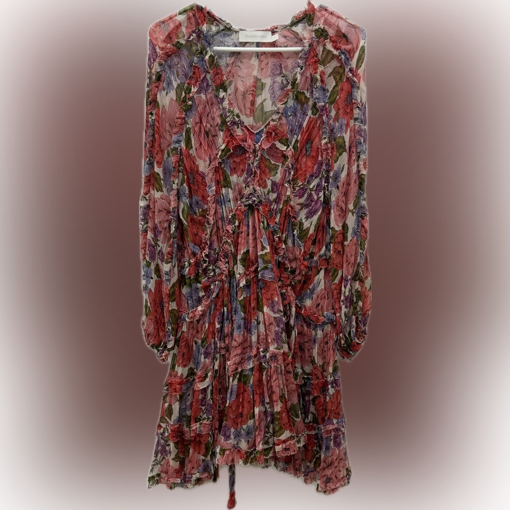 Zimmermann Poppy Frill Billow Mini Dress - Picture 5 of 8